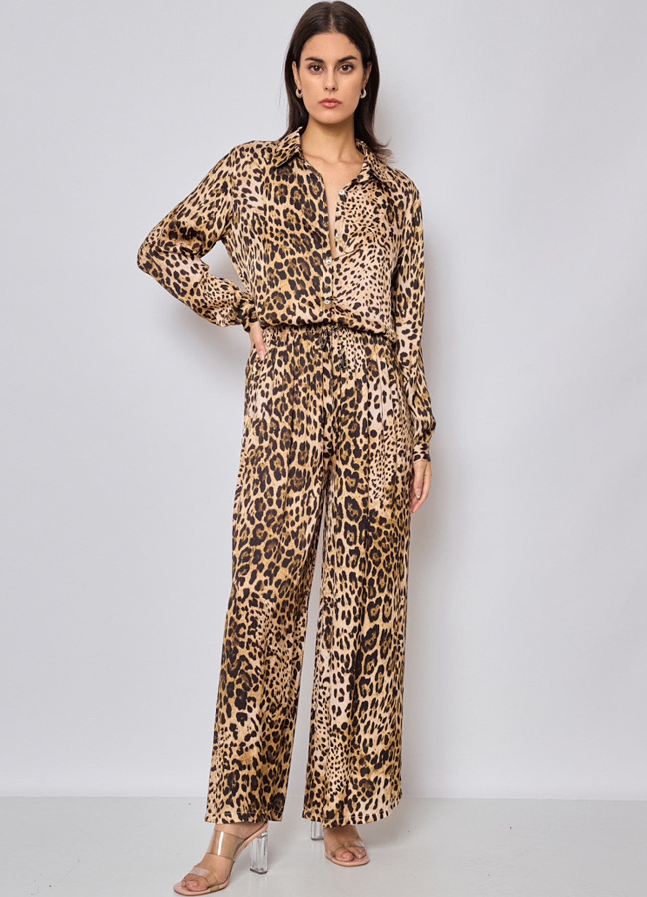 Pantalon Satin Leopard : Leopard
