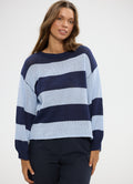 Driftwood Knit : Navy W Pale Blue