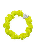 Silver Heart Silk Scrunchie : Lemon Yellow