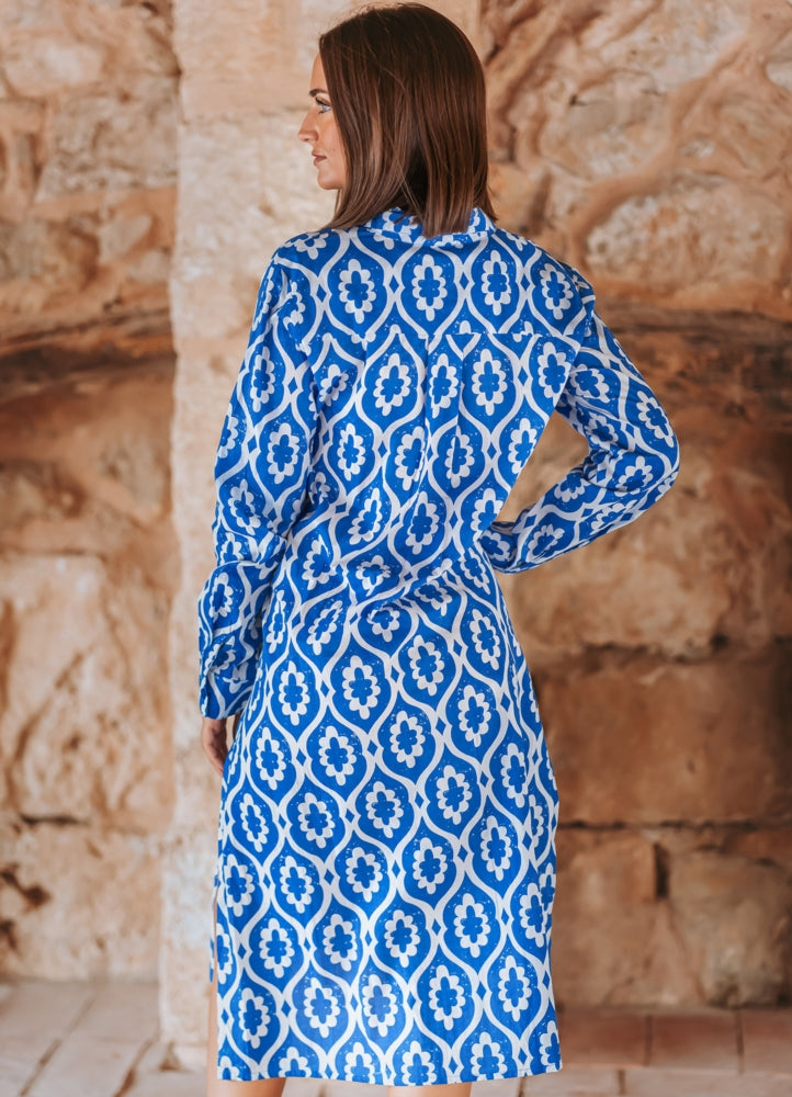 Shirt Dress : Cobalt