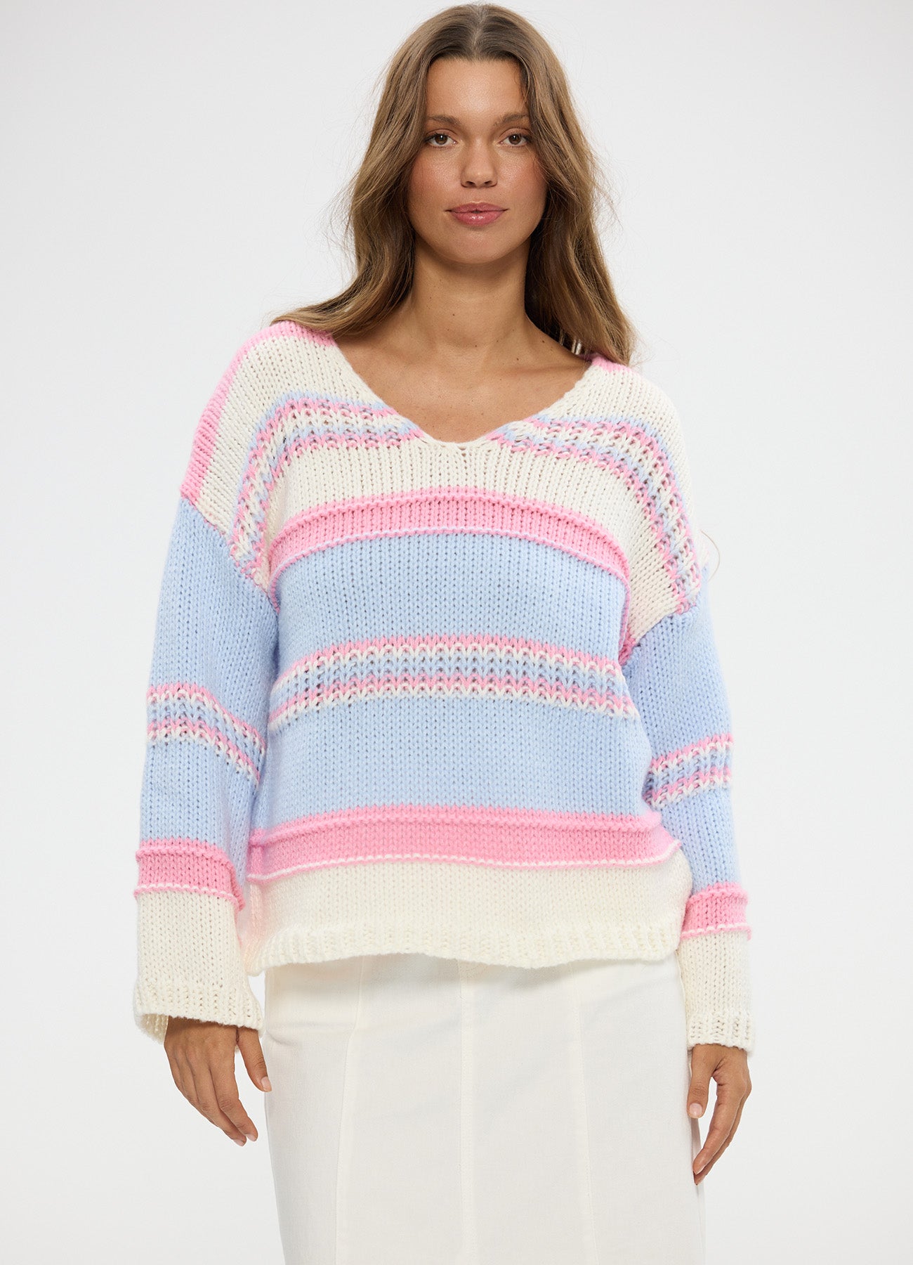 Alore Knit : Blue Multi Stripe