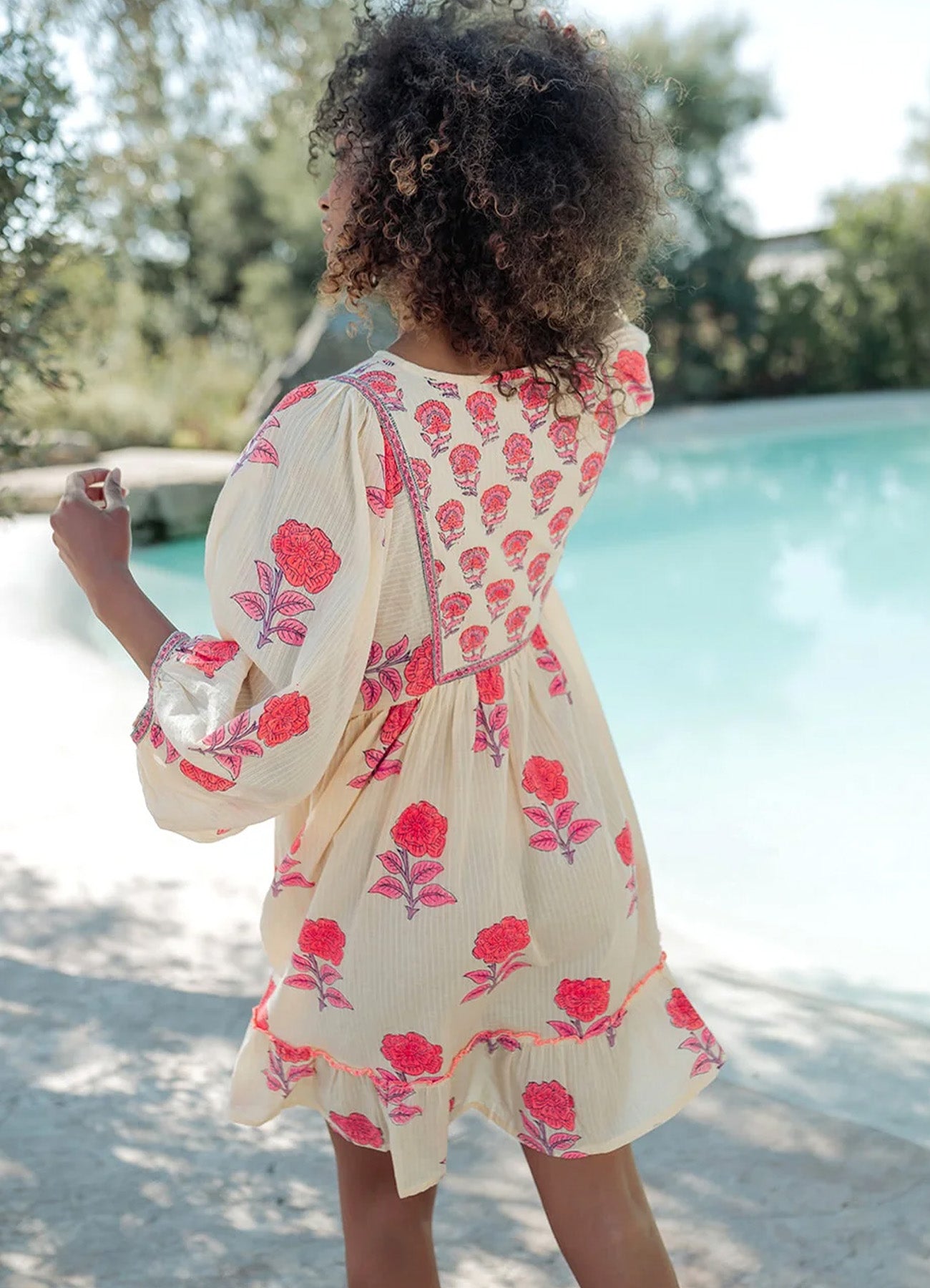 Long Sleeves Short Dress Organic Cotton : Yellow
