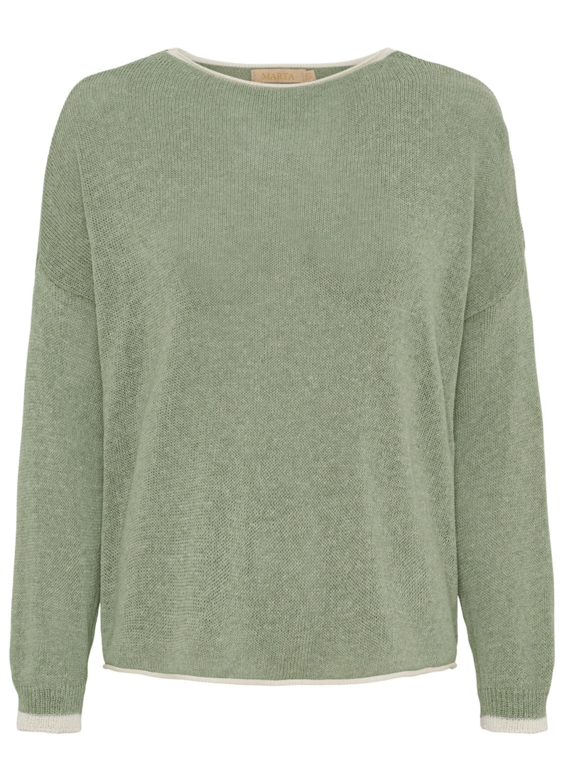 Margueritte Knit : Salvia/Beige
