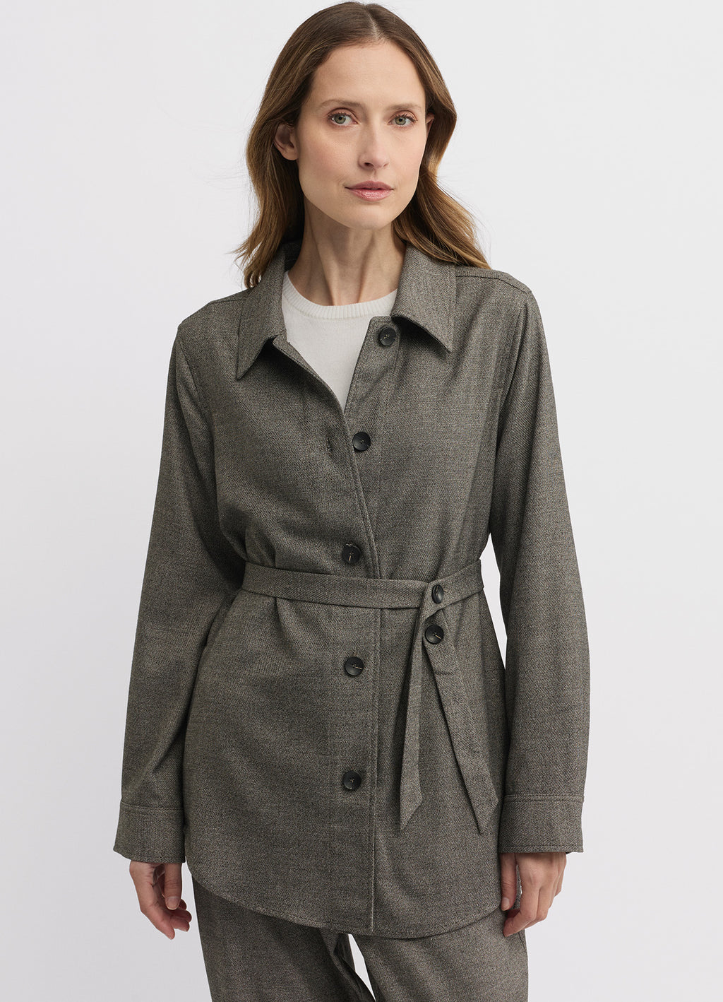 Aurora Shacket : Truffle Marle