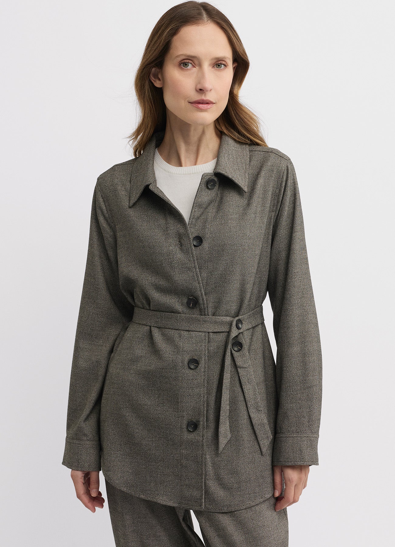 Aurora Shacket : Truffle Marle