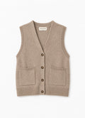 Gilet Boutons Avec 2 Poches : Taupe