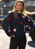 Heart On My Sleeve Knit : Navy Multi