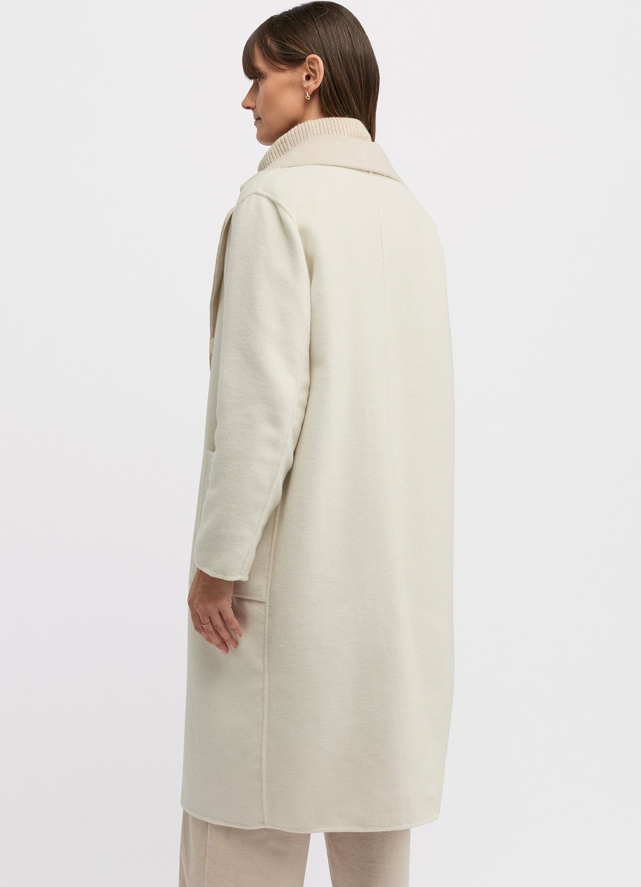 Twain Coat : Almond/Ecru