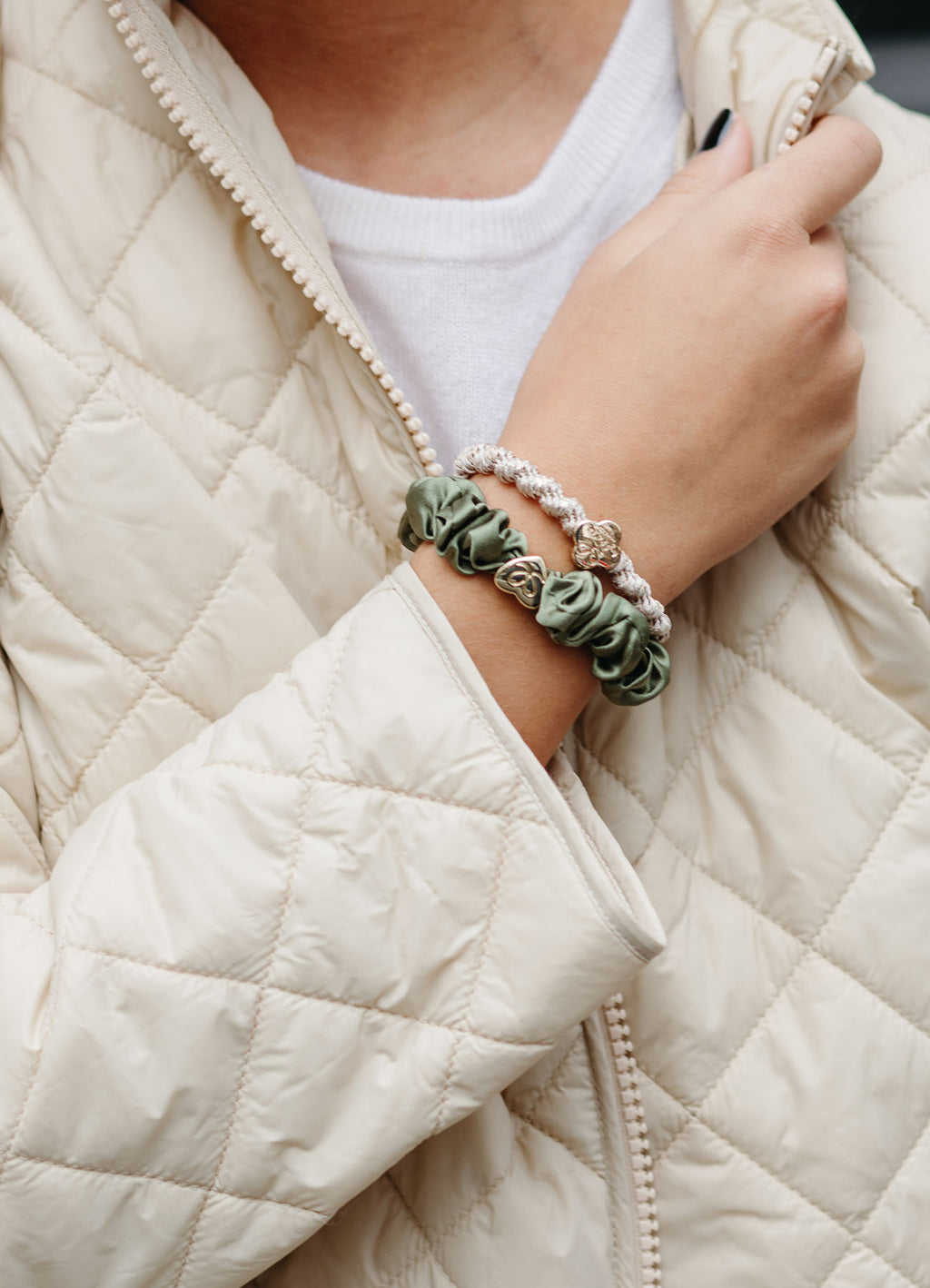 2 Hair Tie Box Sets : Olive&Gold