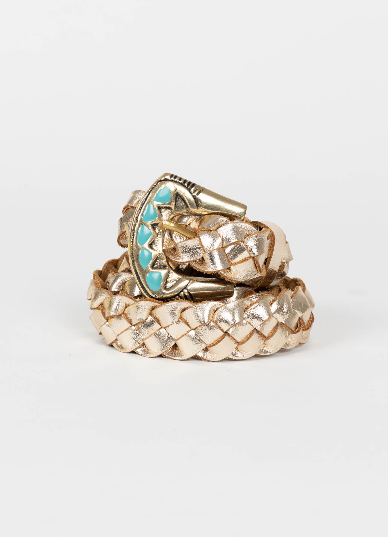 Western Braid Belt : Gold/Brown