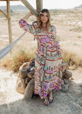 Long Dress Long Sleeves : Multicolor