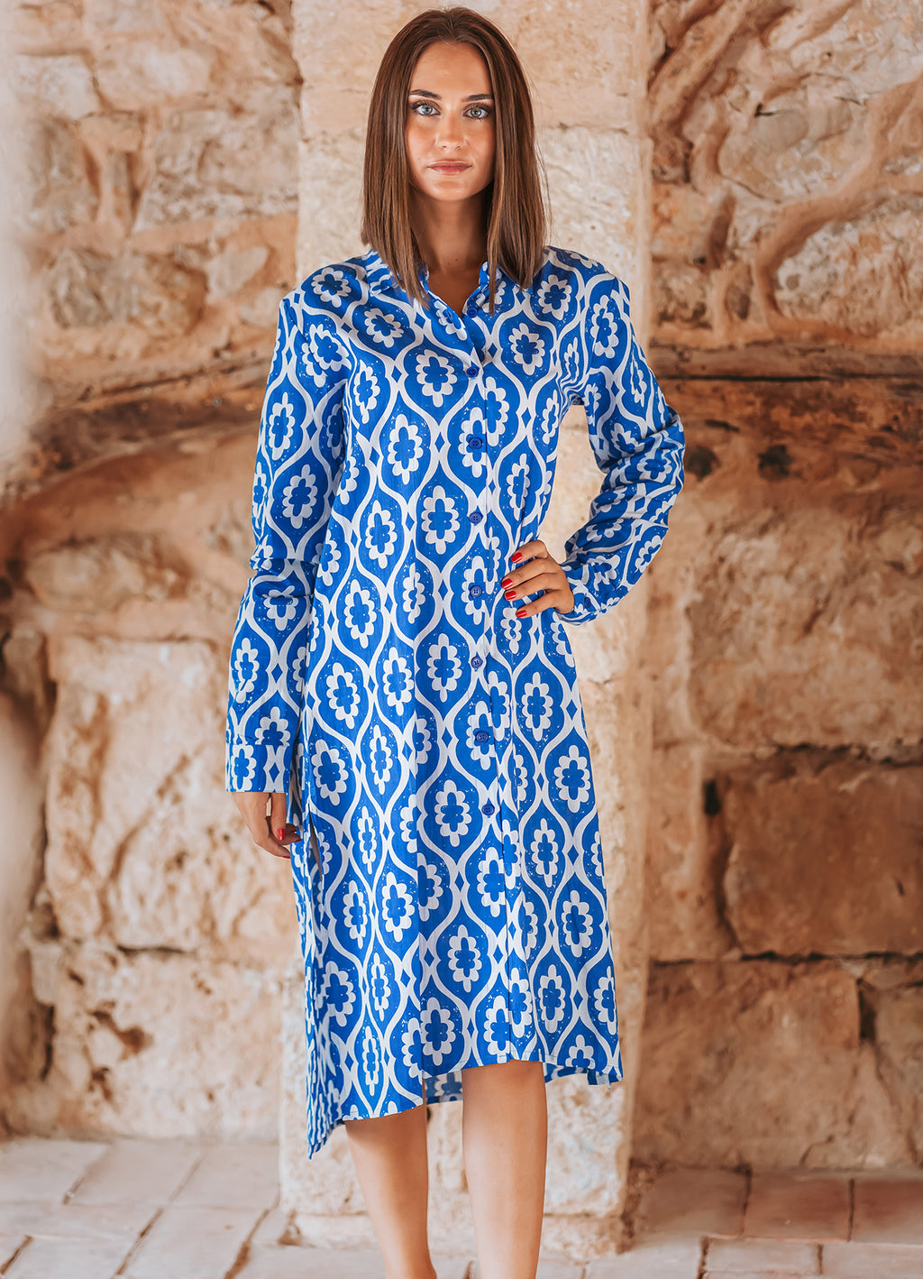 Shirt Dress : Cobalt