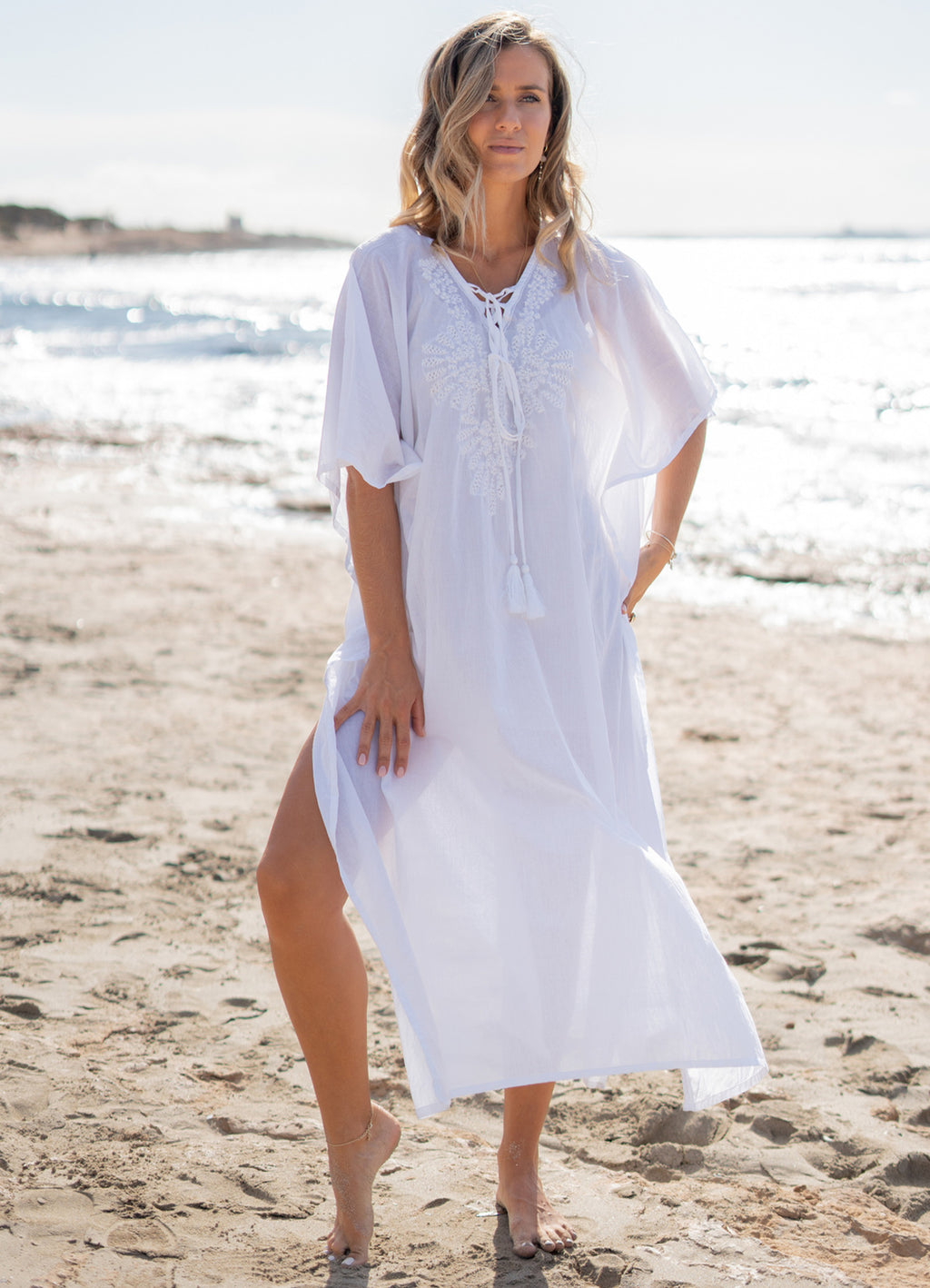 Kaftan Lia Flo White : White