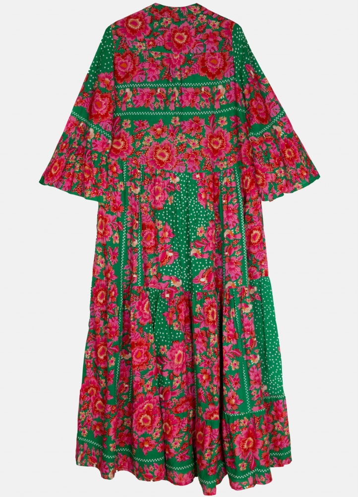 Hawai Verde Long Dress Long Sleeves : Green