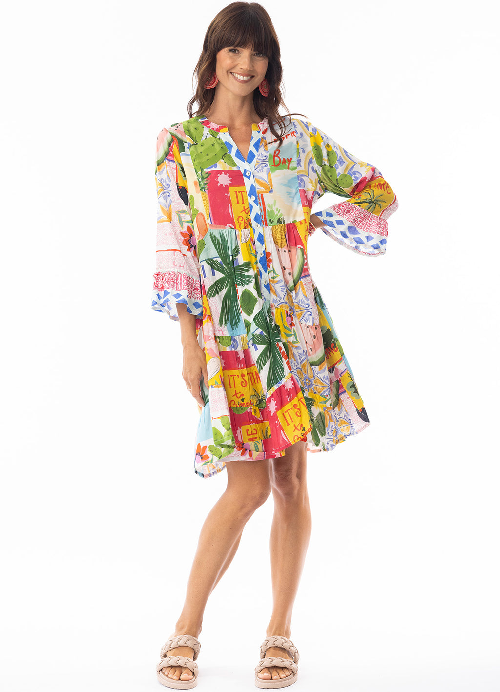 Erica Dress Tiered Frill : Print