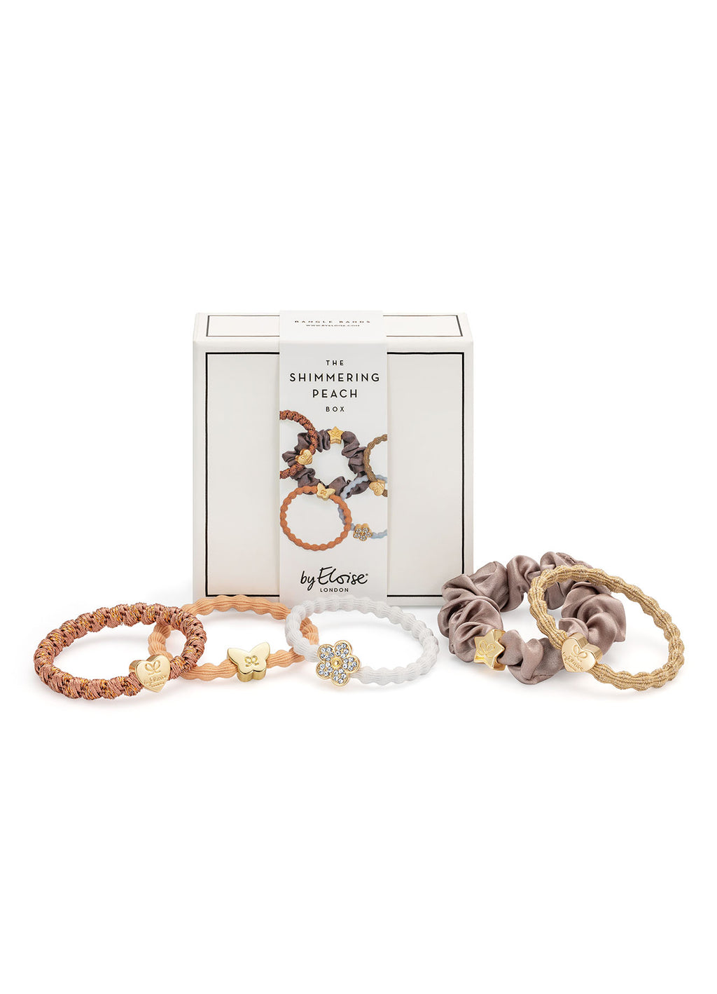 Hair Ties In Box - Shimmering Peach Gift Box : Peach