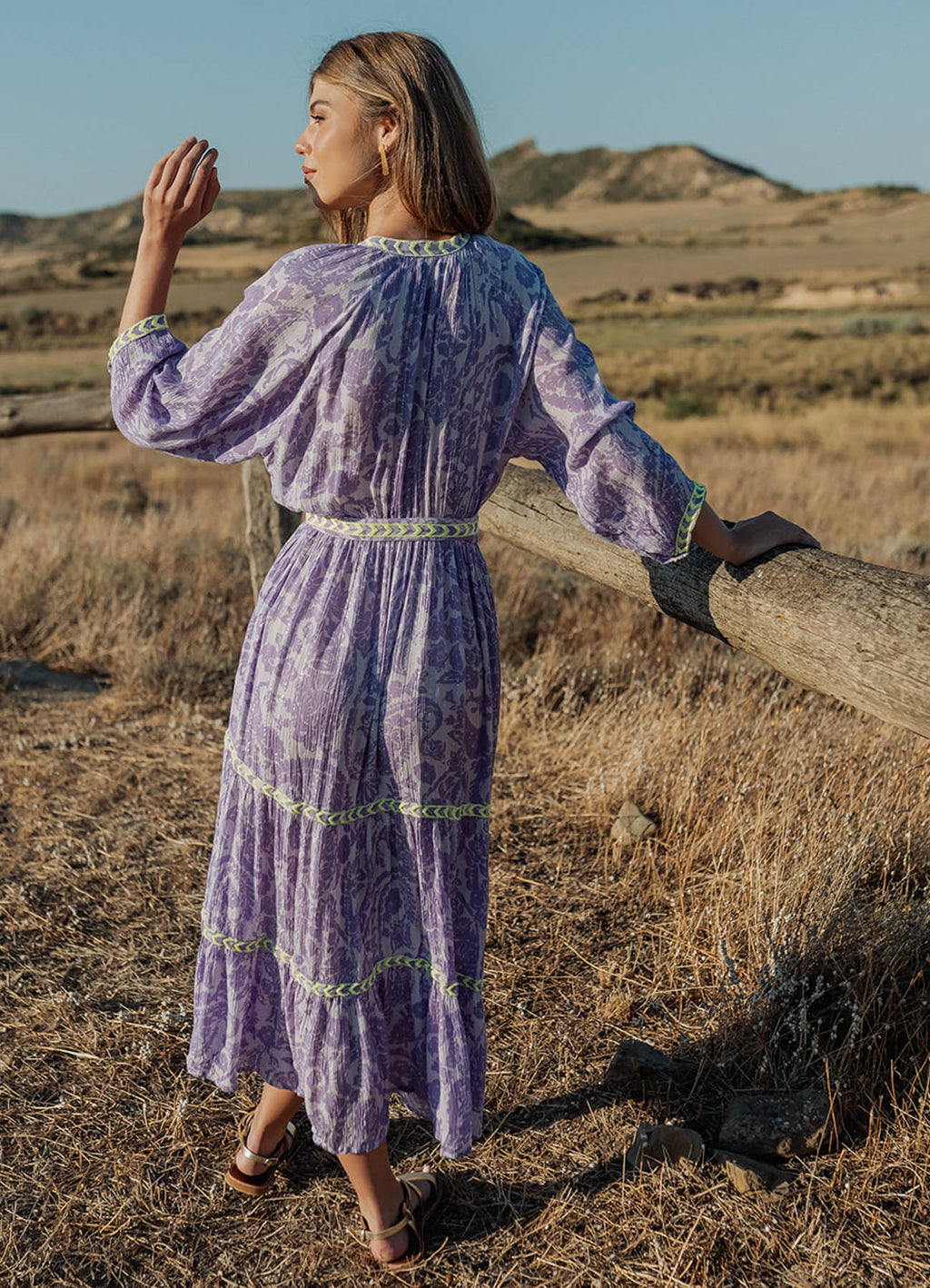 Long Dress Long Sleeves : Purple