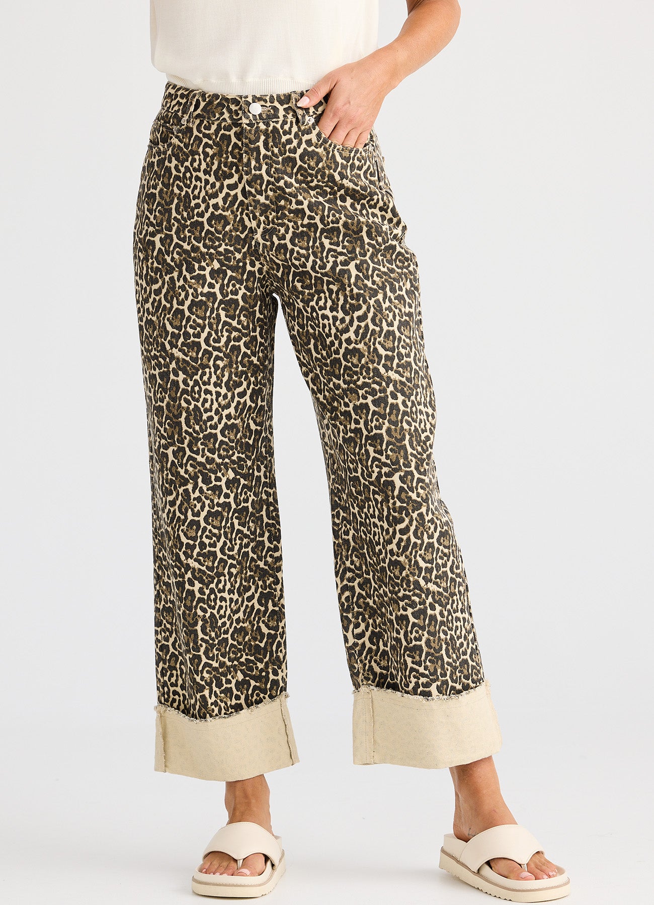 Leroy Pant : Beige Leopard
