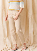 May Stretch Gaberdine Barrel Pants : Beige