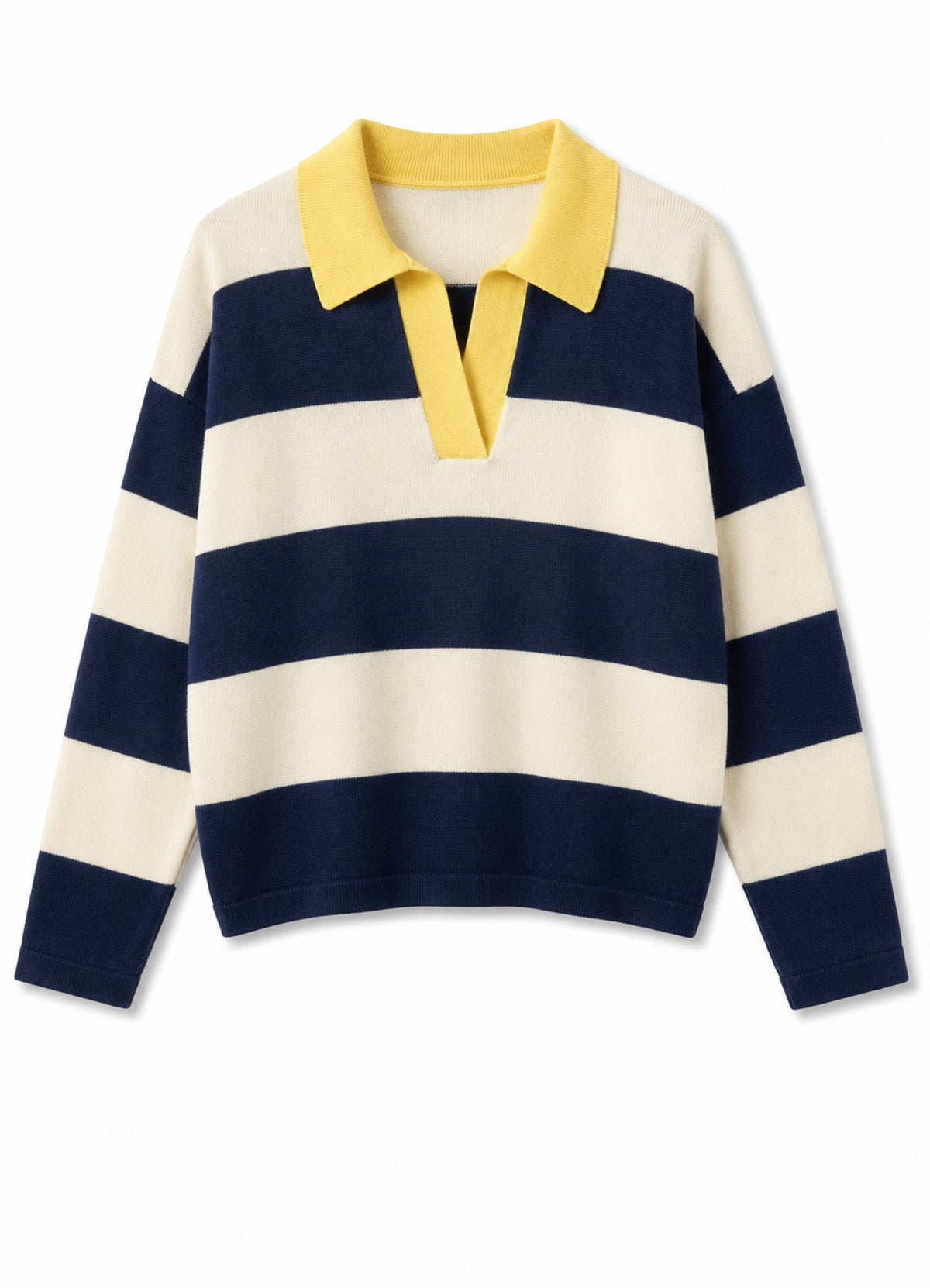 Pull Over : Marine/Ecru/Jaune