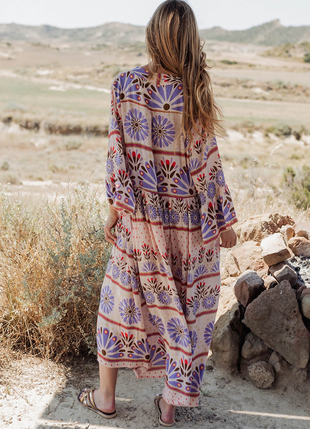 Long Dress Long Sleeves : Multicolor