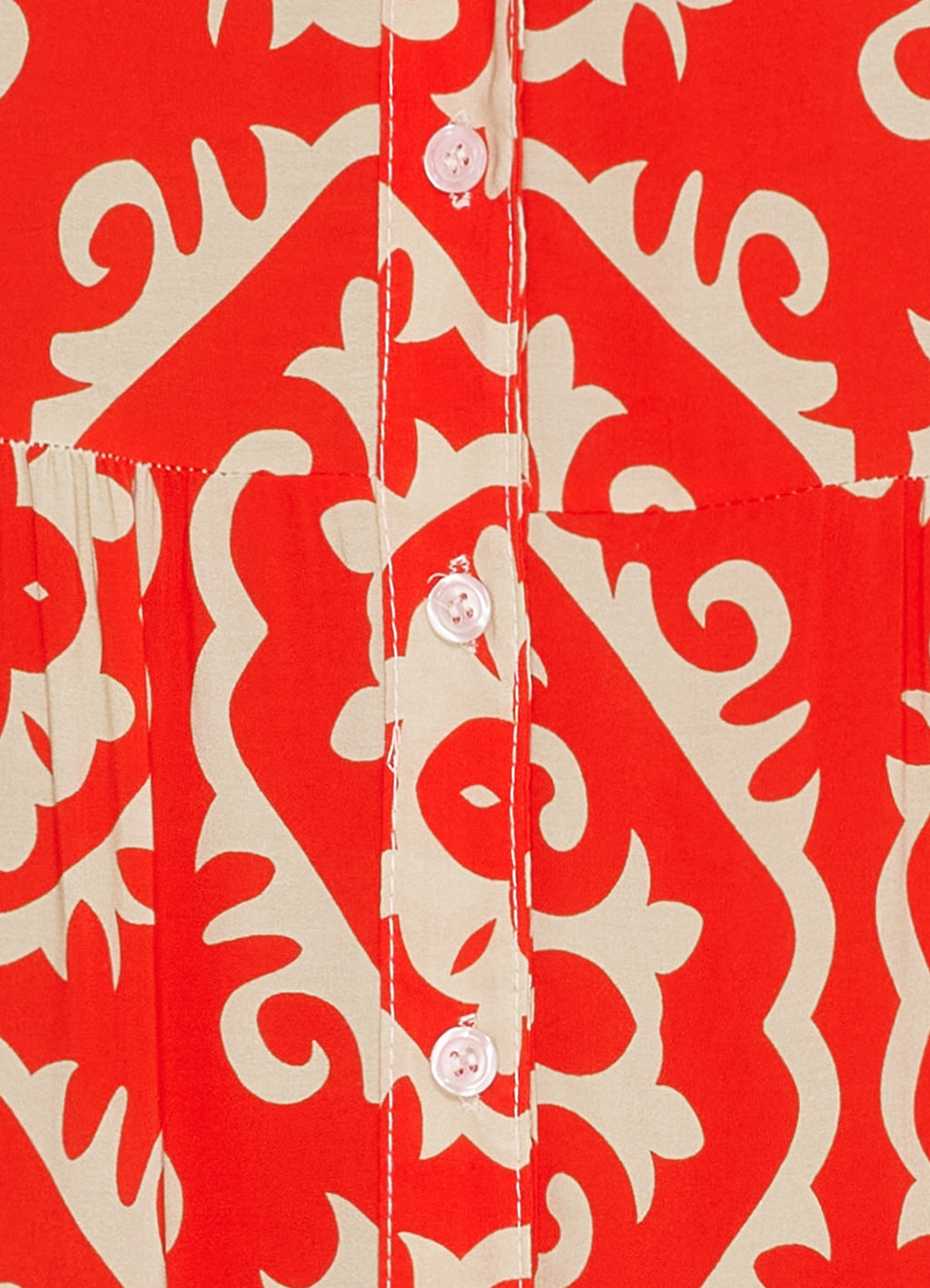 Lucie Dress : Red/Beige