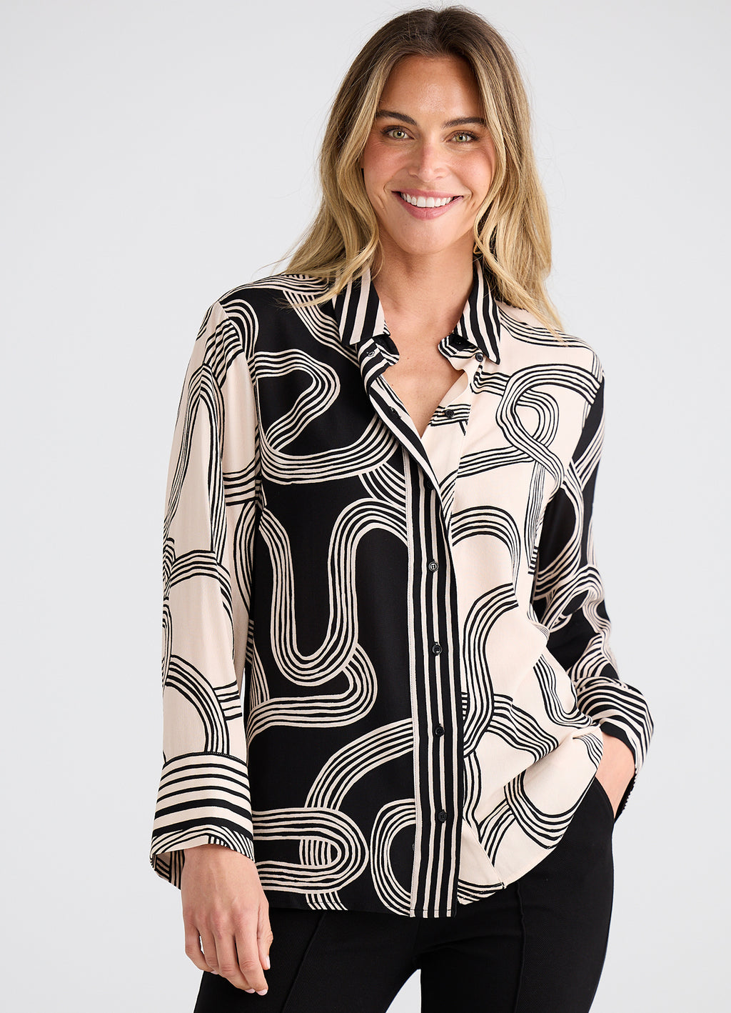Lucy Shirt : Ink Lines Multi