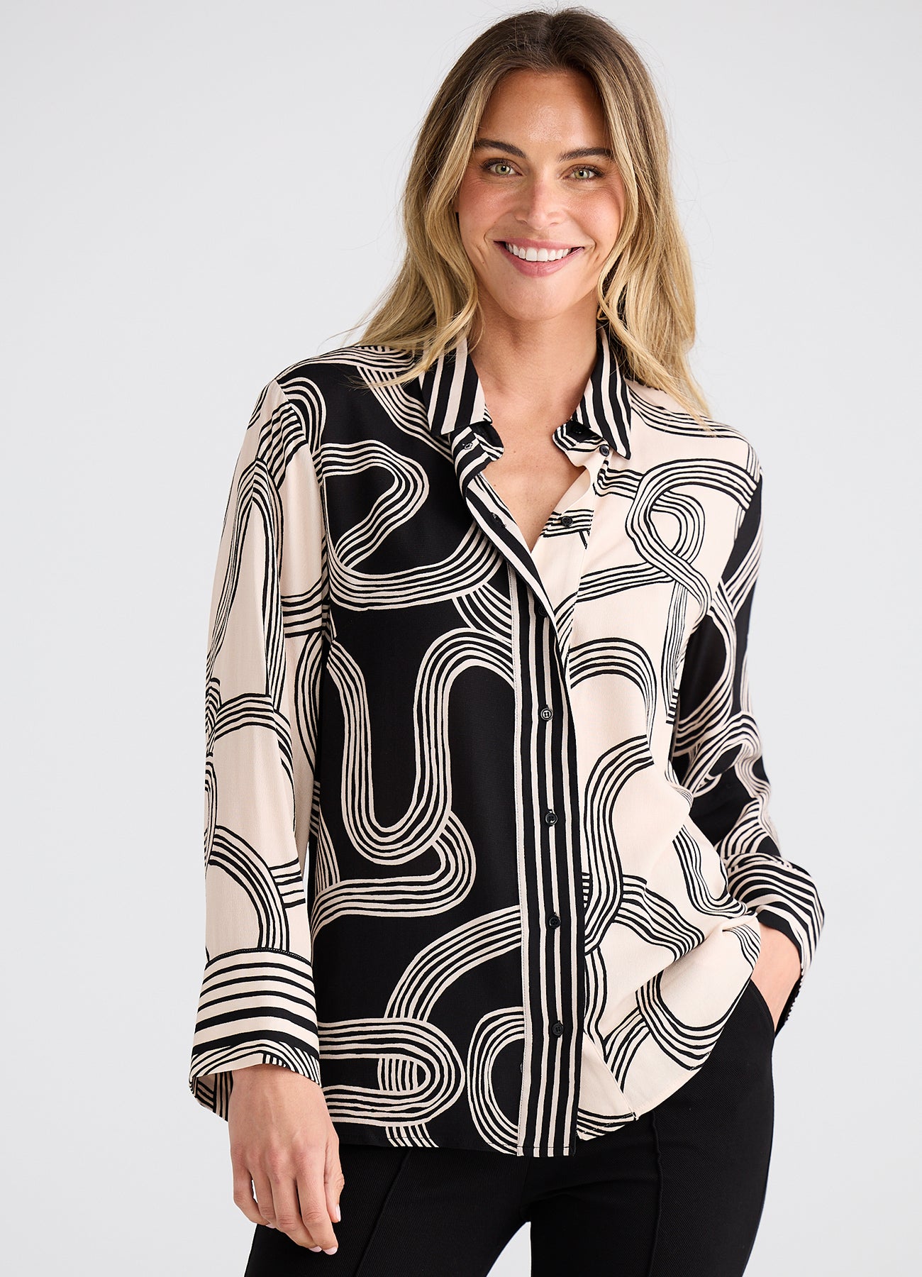 Lucy Shirt : Ink Lines Multi