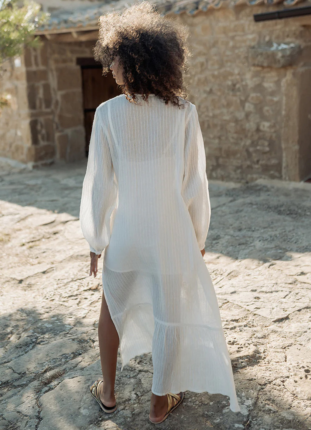 Long Dress Long Sleeves : White