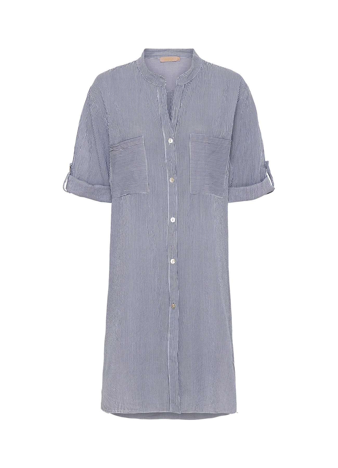 Tunica : White/ Blue Stripe
