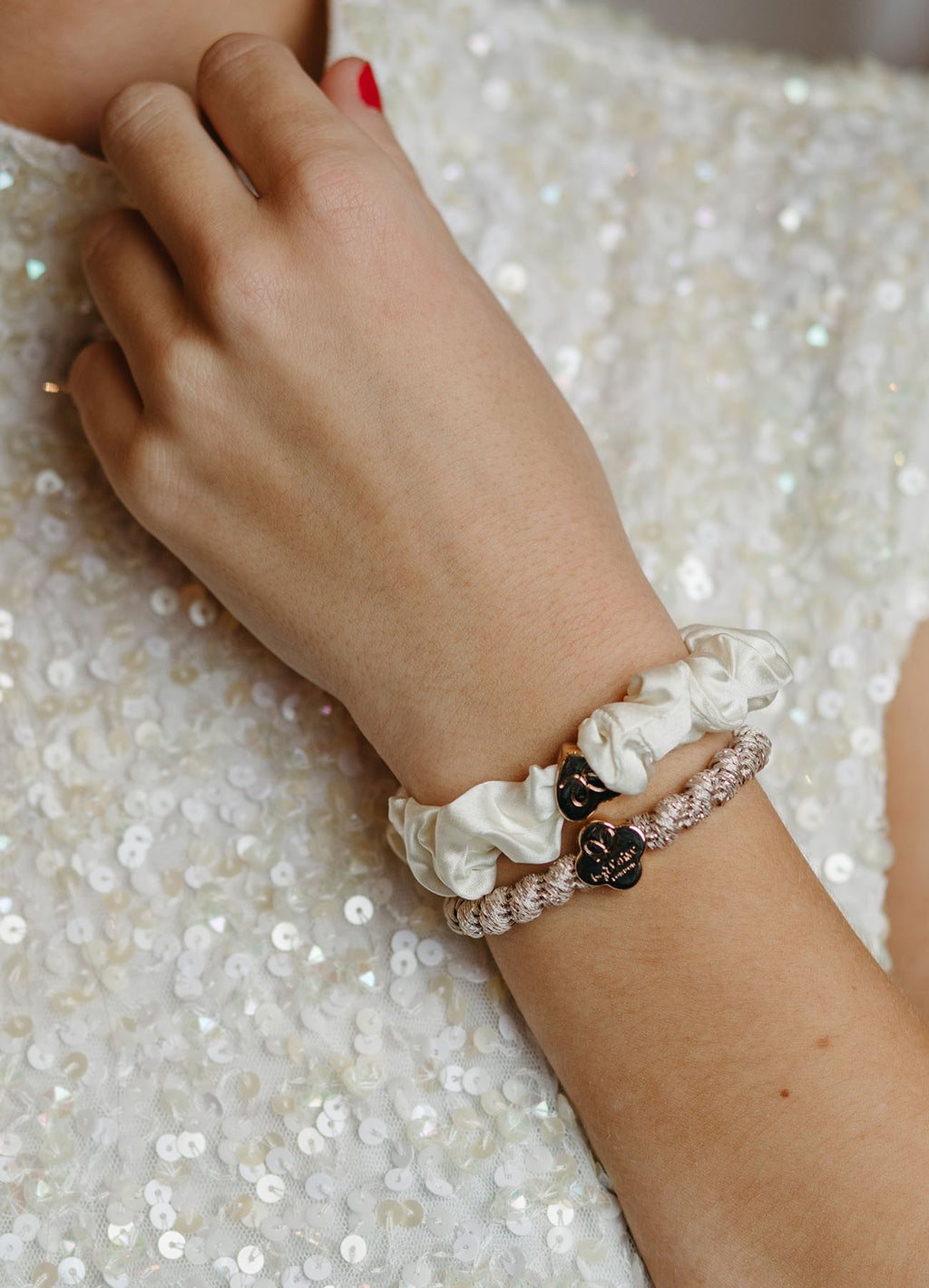 2 Hair Tie Box Sets : Cream&Gold