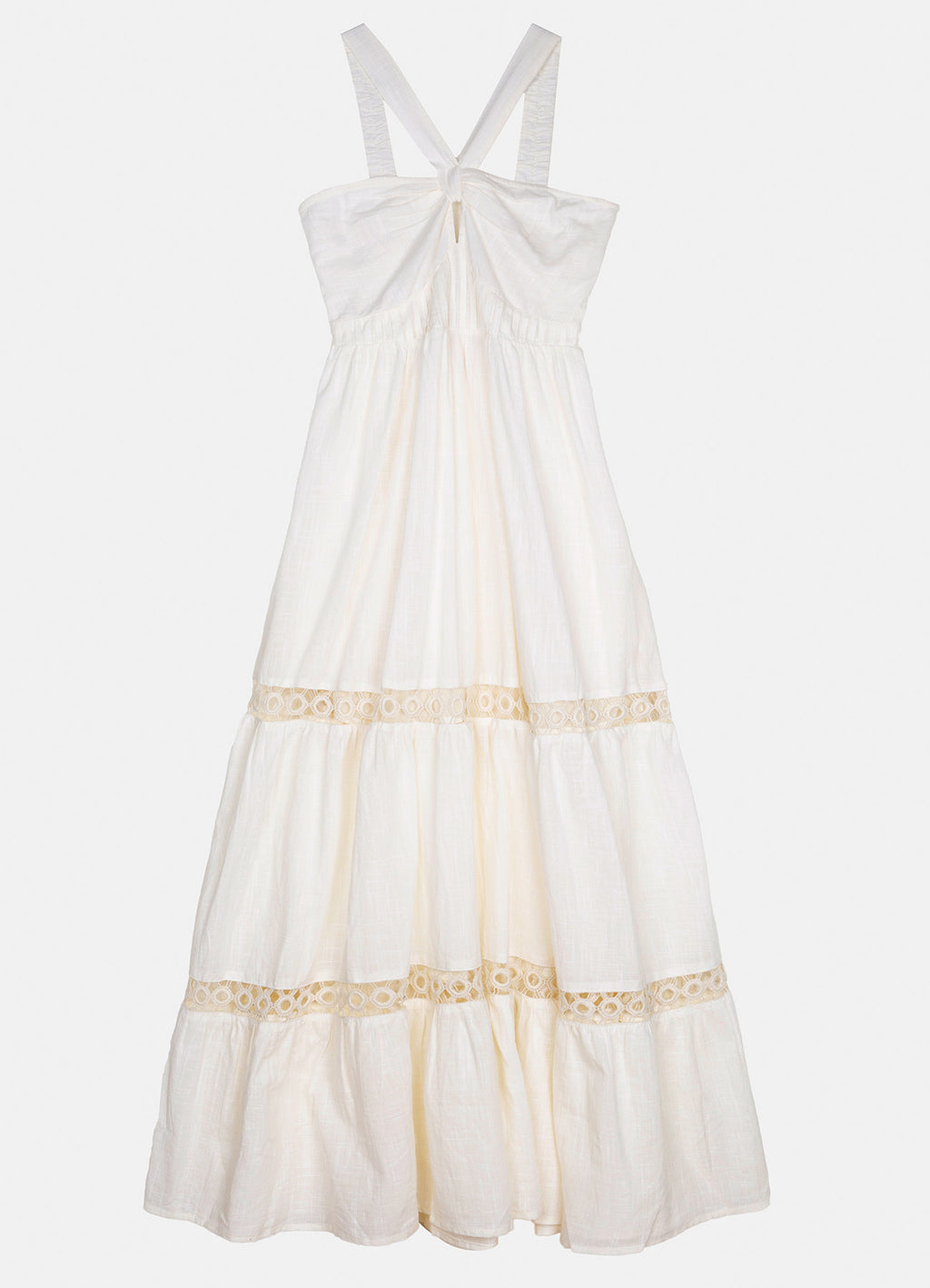 Sicilia Blanco Halter Long Dress : White