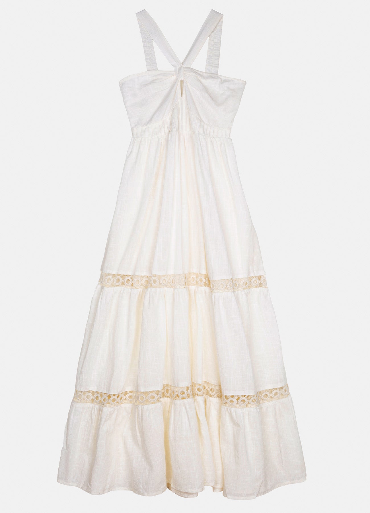 Sicilia Blanco Halter Long Dress : White