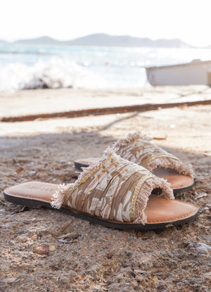 Slipper Inessa Baroque Taupe Print : Taupe