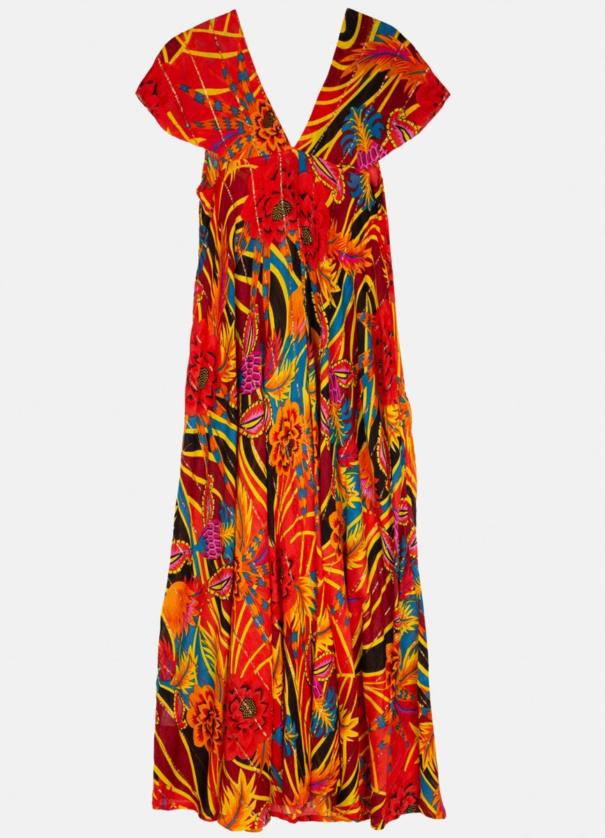 Positano Rojo Long Dres : Red