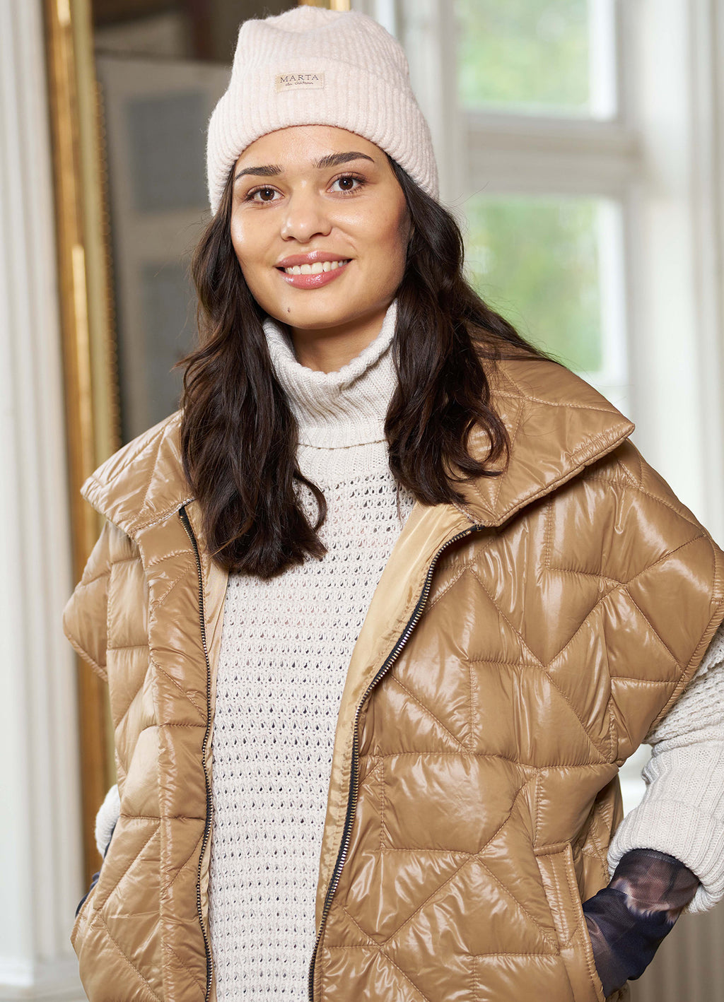 Rib Beanie Hat : Beige