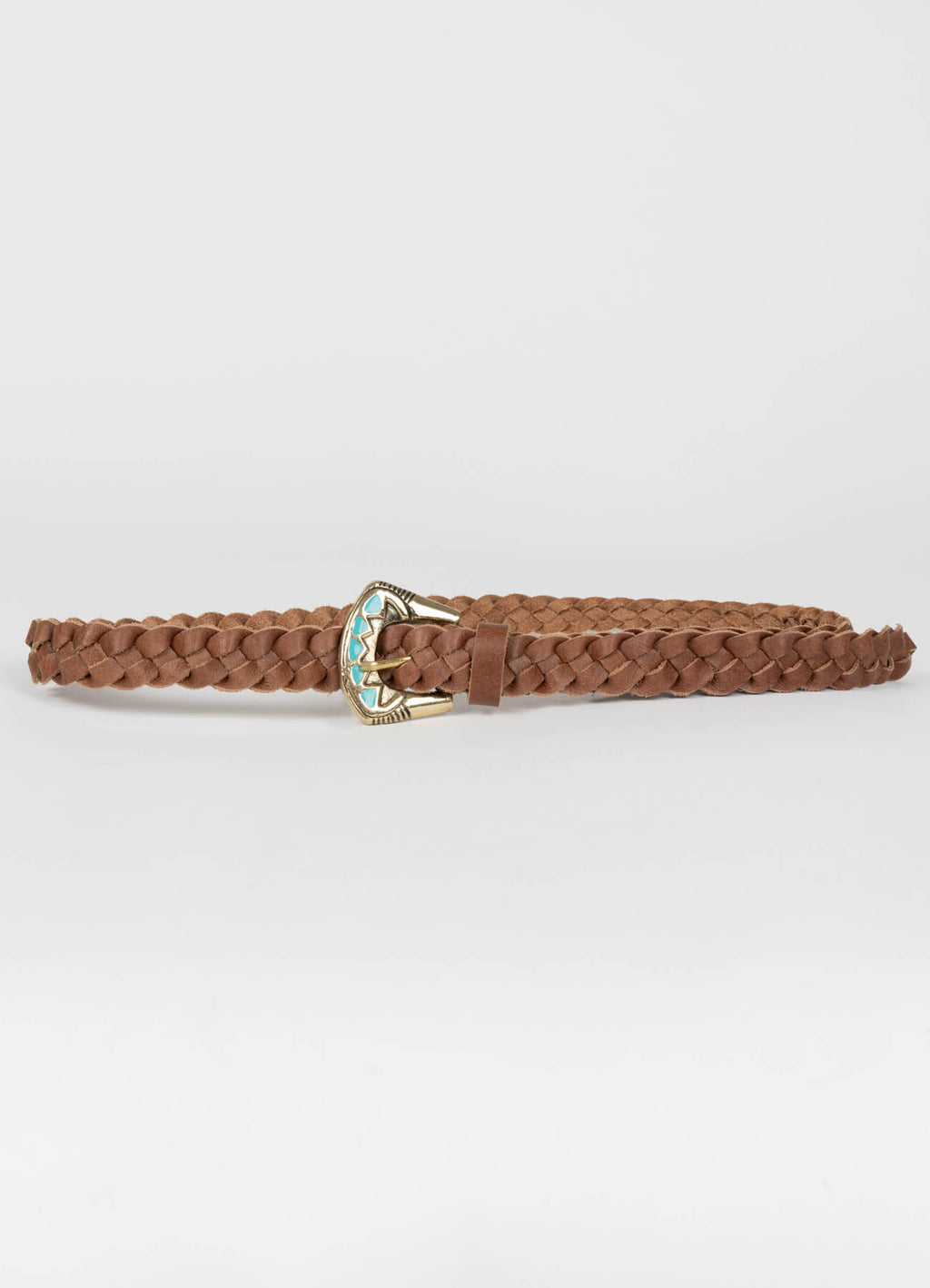 Western Braid Belt : Gold/Brown