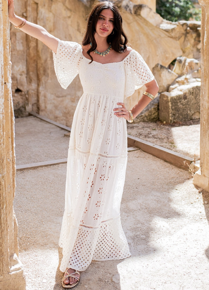 Sicilia Blanco Long Dress : White