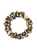 Gold Heart Silk Scrunchie : Leopard