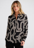 Astrid Shirt : Ink Lines Print