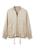 Bomber Satin Imprim Guepard : Beige