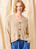 Fulton Fine Knit Pocket Cardigan Knit : Beige