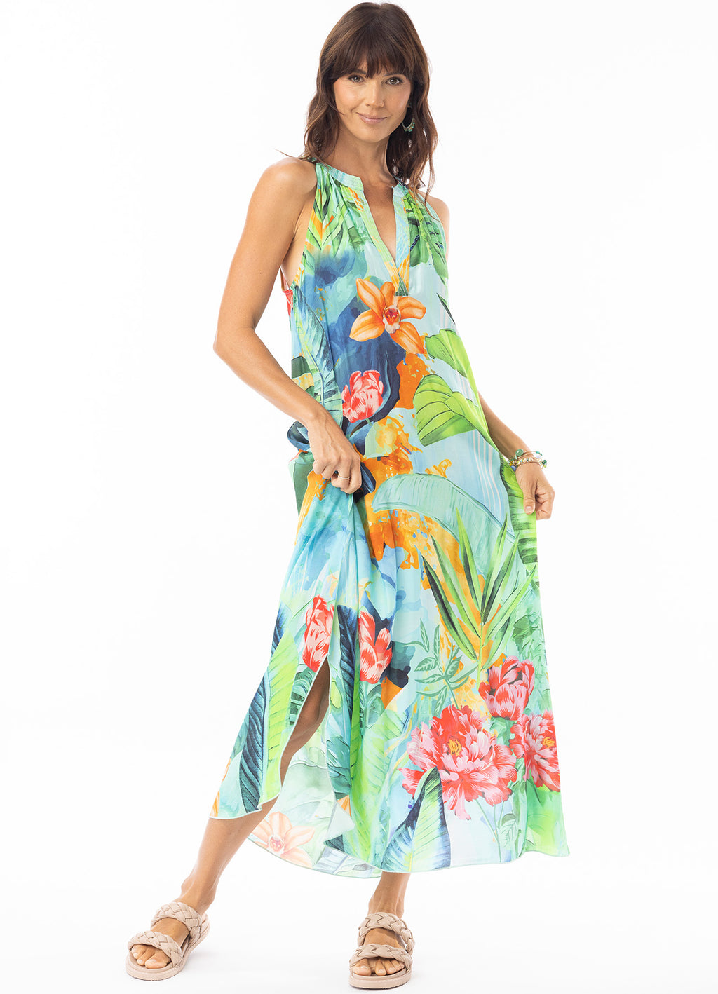 Evelin Dress Round Neckline : Print