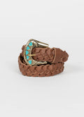 Western Braid Belt : Gold/Brown