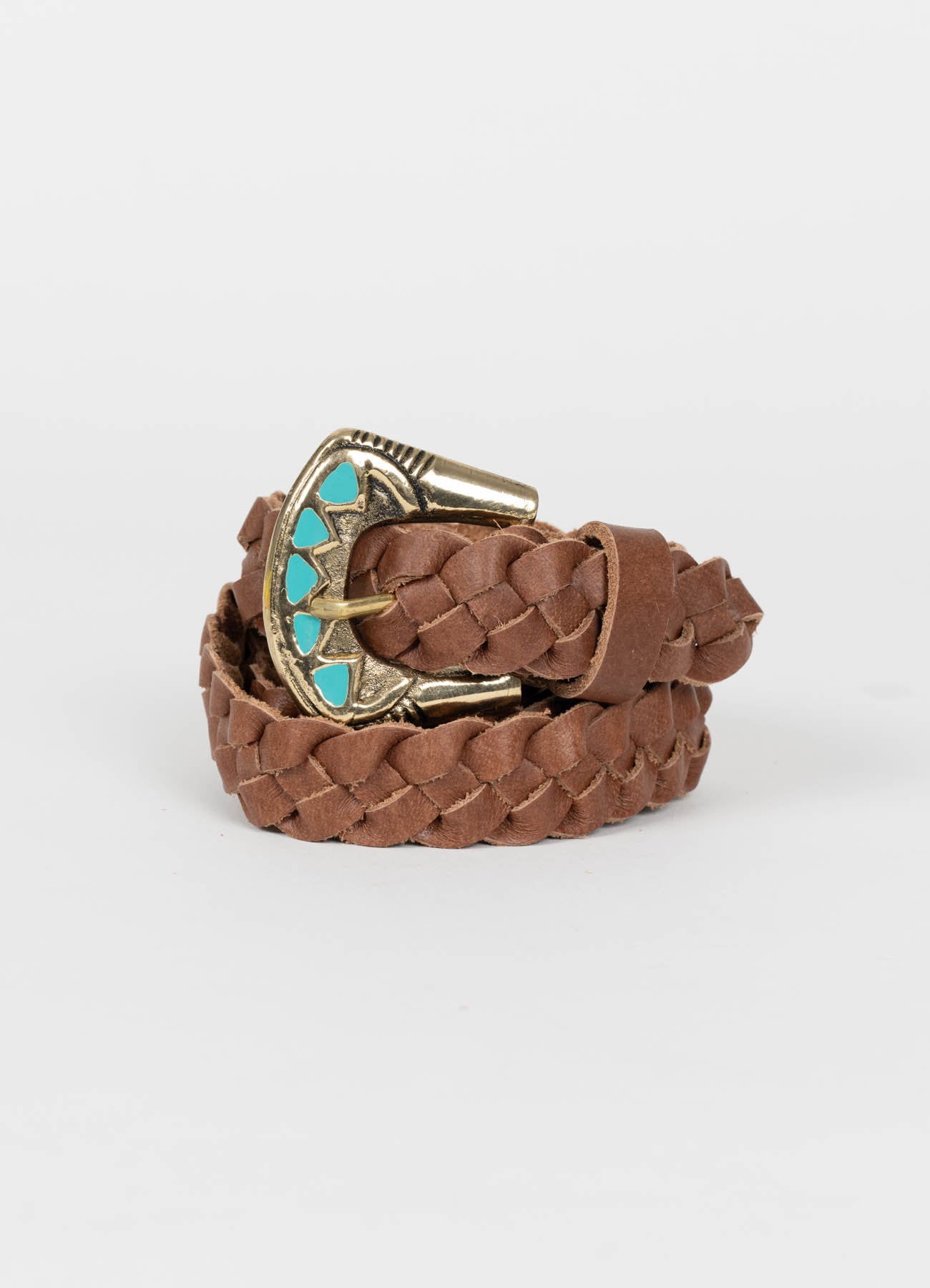 Western Braid Belt : Gold/Brown