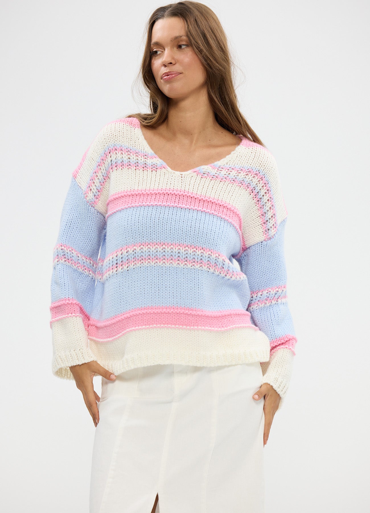 Alore Knit : Blue Multi Stripe
