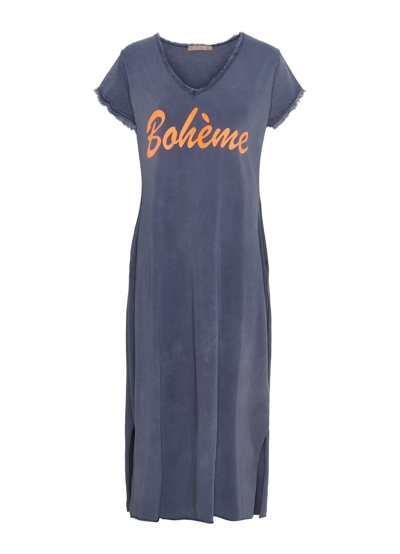 Rosalia Dress : Dark Blue/Arancio Fluo