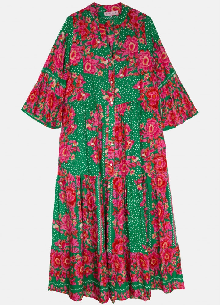 Hawai Verde Long Dress Long Sleeves : Green