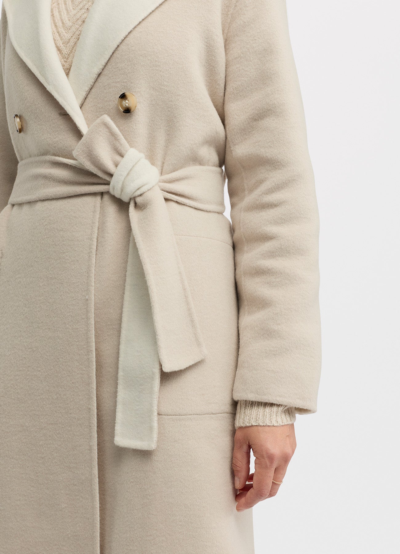 Twain Coat : Almond/Ecru