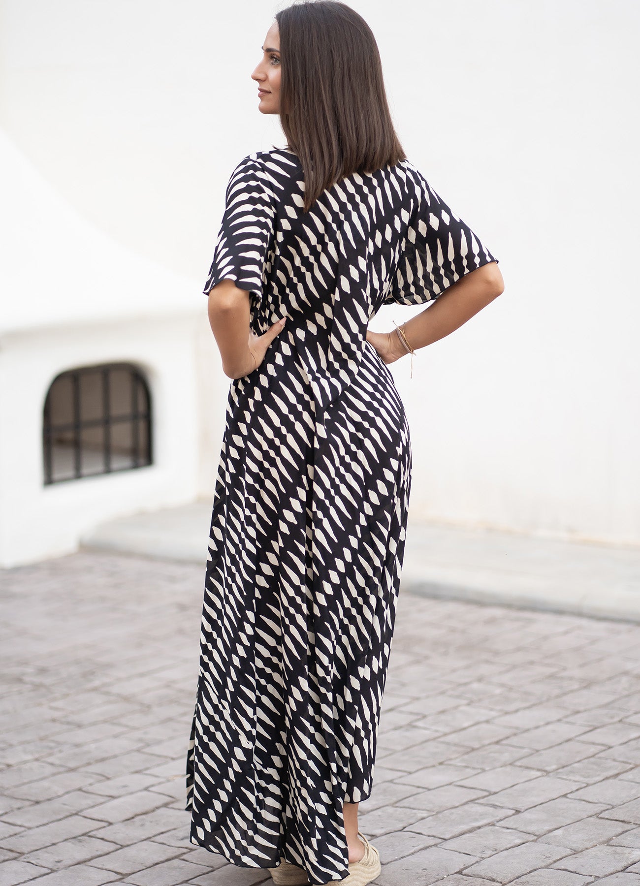 Long Dress : Black/Beige